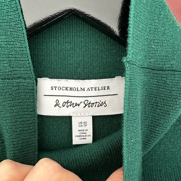 & Other Stories Forest Green Knit Top - Picture 3 of 4